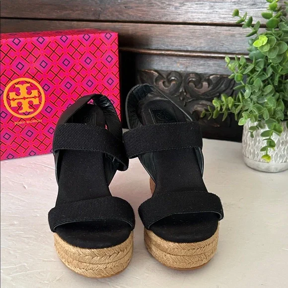Tory Burch Black Espadrille Wedges - Picture 4 of 15
